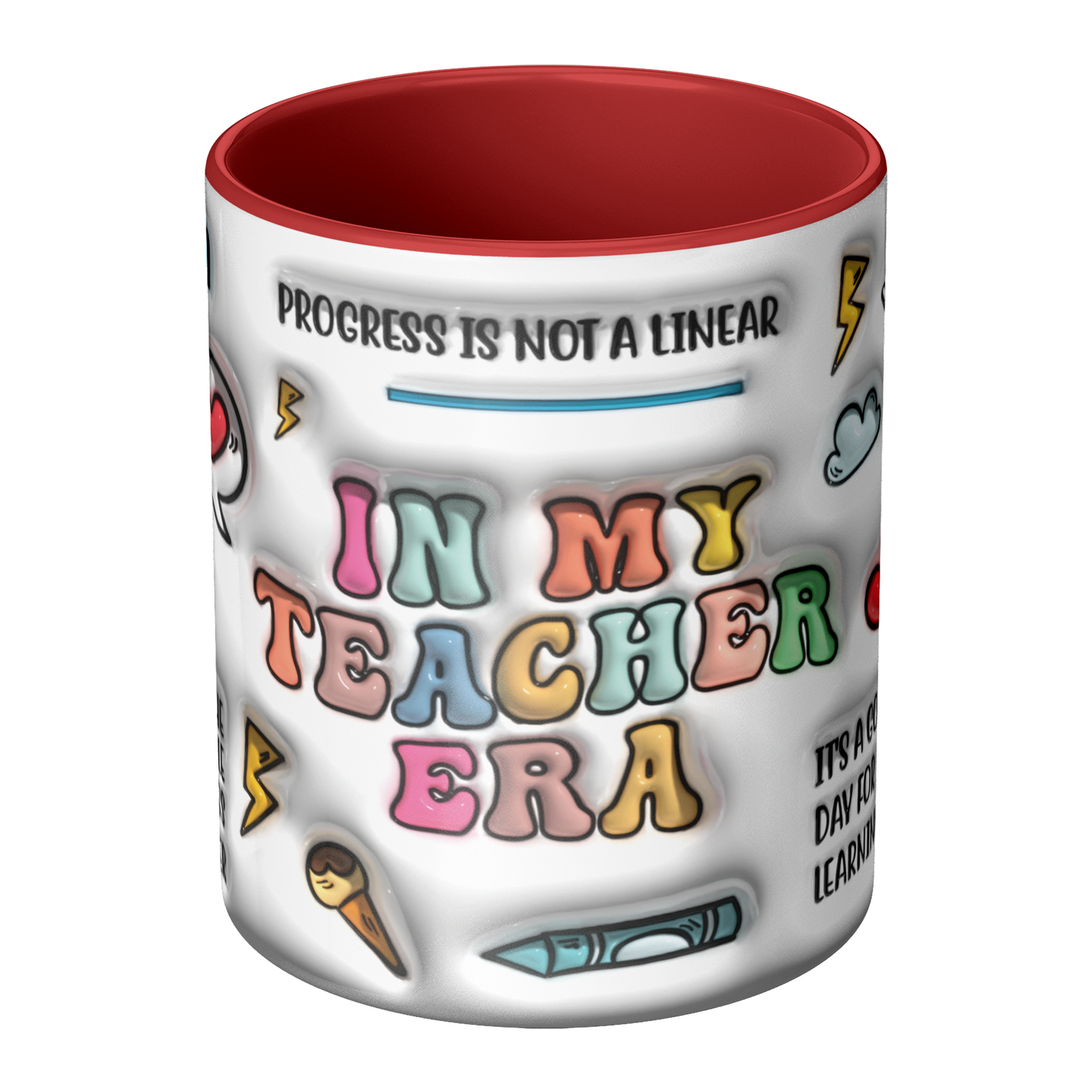 Teacher Era Red Accent Mug