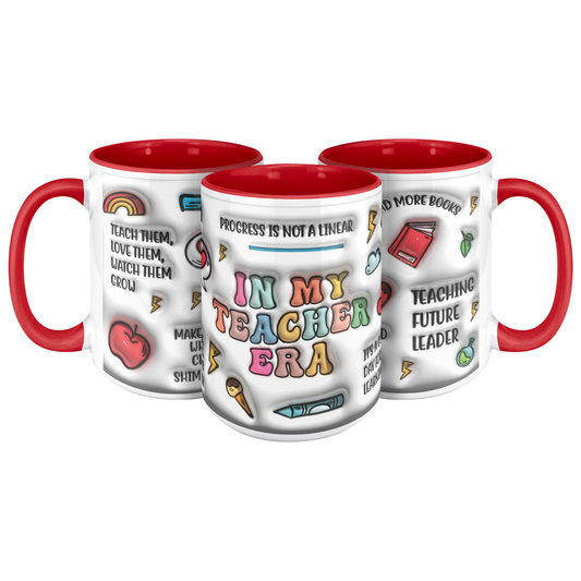 Teacher Era Red Accent Mug