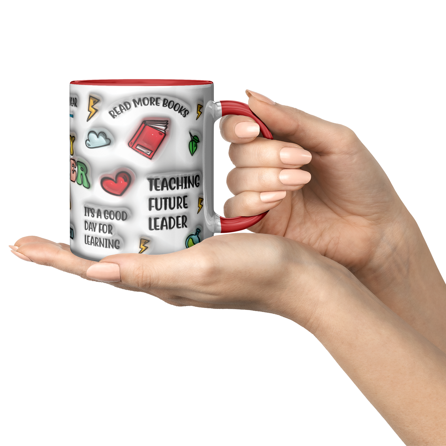 Teacher Era Red Accent Mug