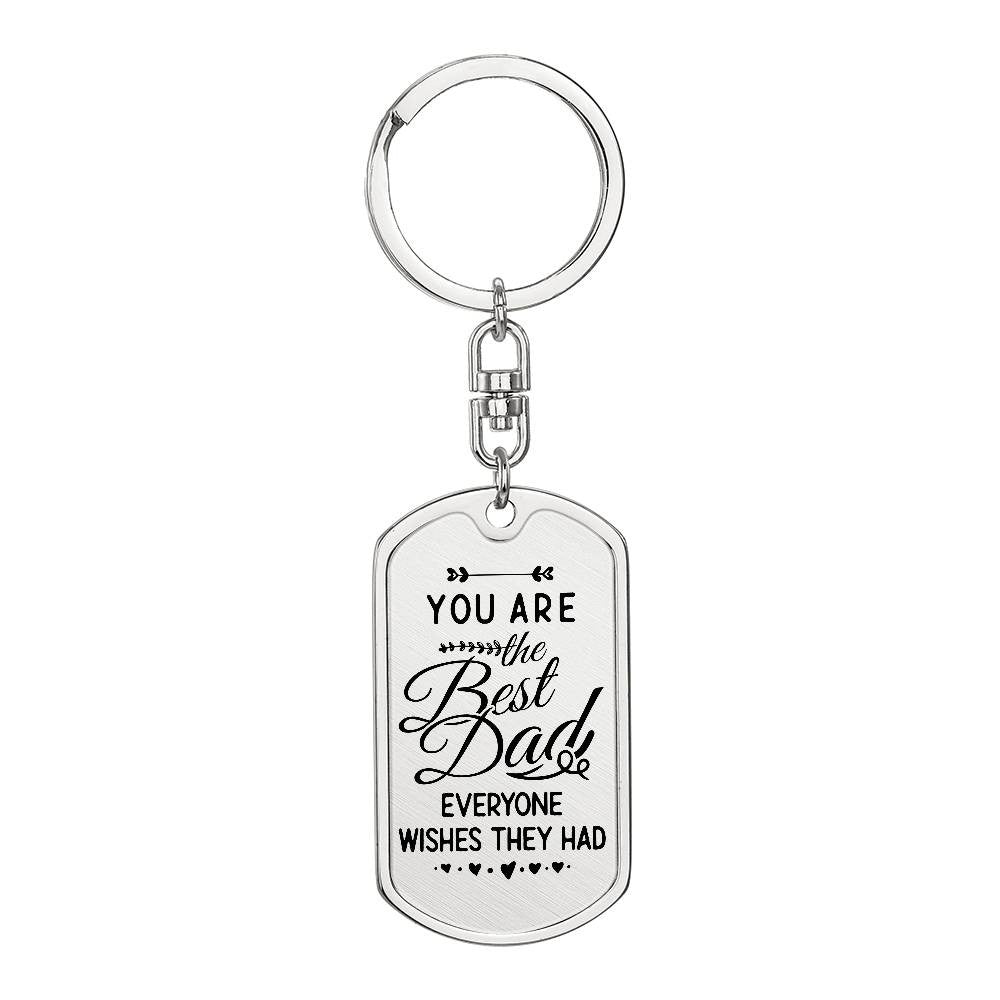 Best Dad Dog Tag with Swivel Keychain