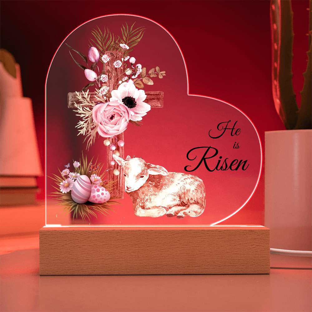 He Is Risen Heart Acrylic | Stand