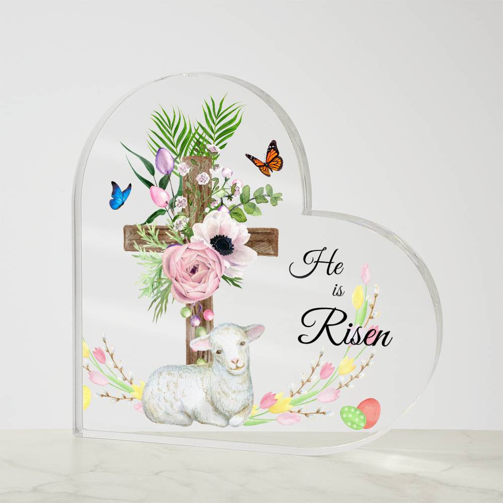 He Is Risen Heart Acrylic | No Stand