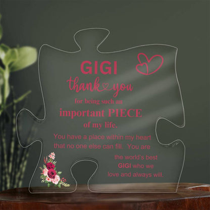 Gigi Puzzle Plaque