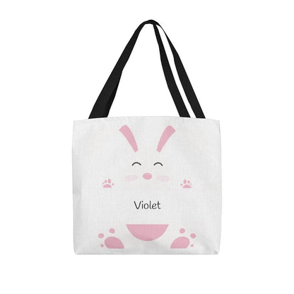 Personalized  White/Pink Bunny Tote | Easter Tote