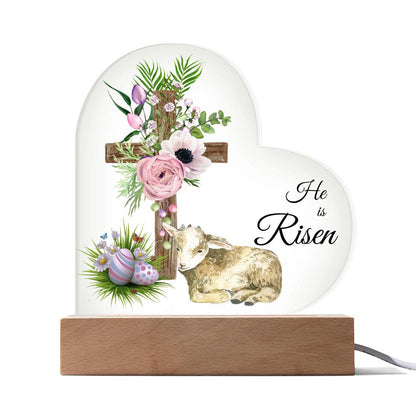 He Is Risen Heart Acrylic | Stand