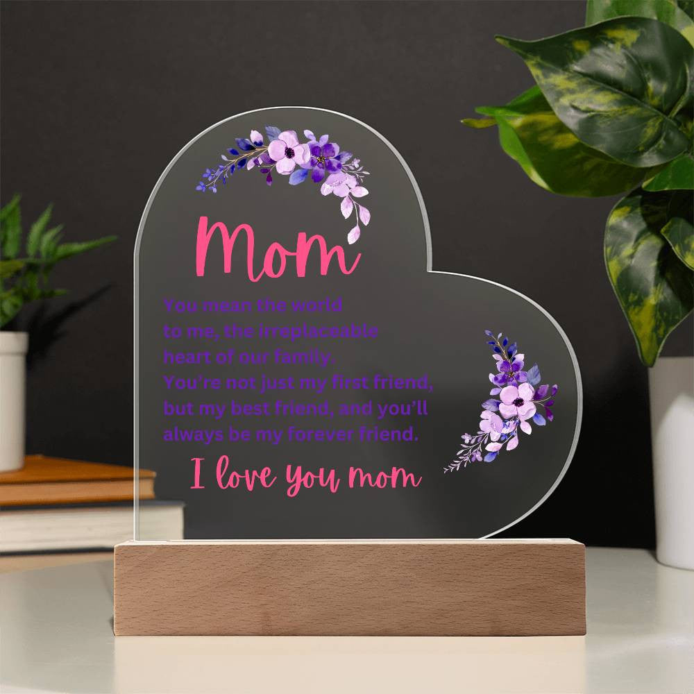 Mom Heart Plaque